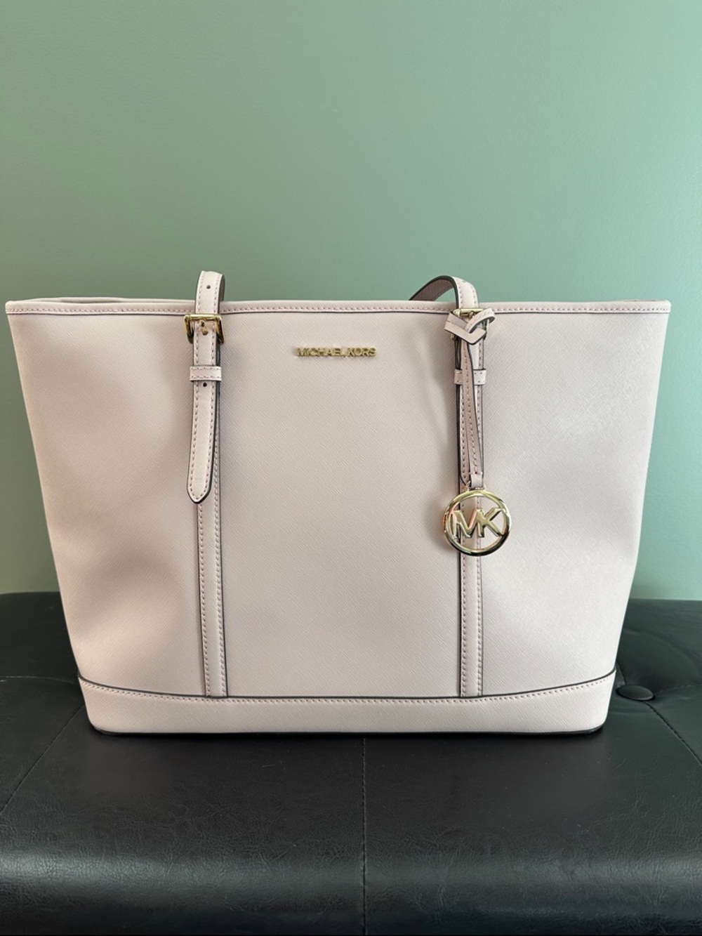 Michael Kors Blush Pink Jet Set Tote with Gold MK Charm